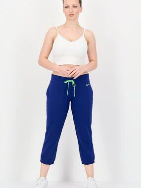 Nike Women's Blue Sportswear Slim Fit Crop Sweat Capri Pants Size M